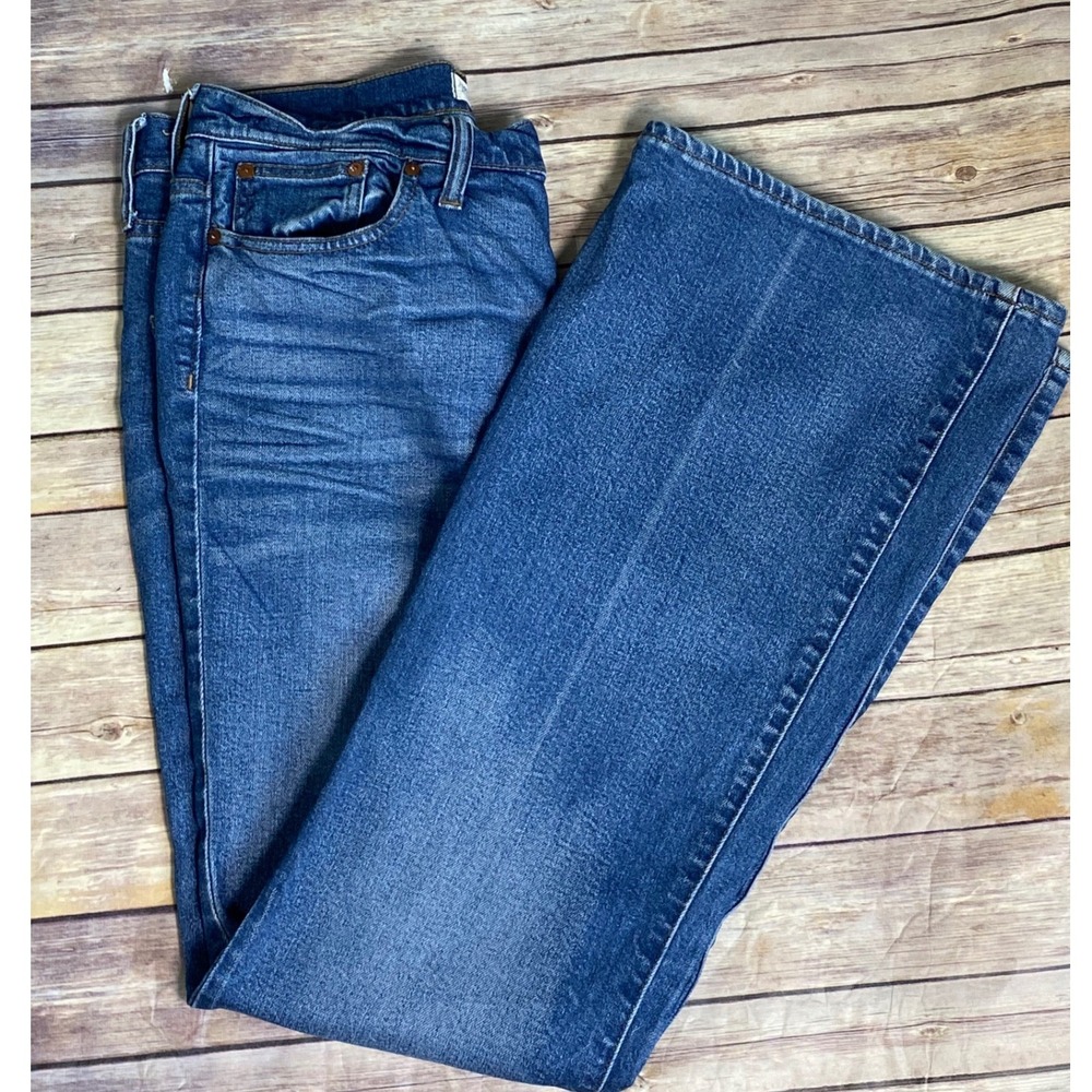 Madwell Flea Market Flare Jeans Womens 32 Blue Denim High Rise Wide Leg